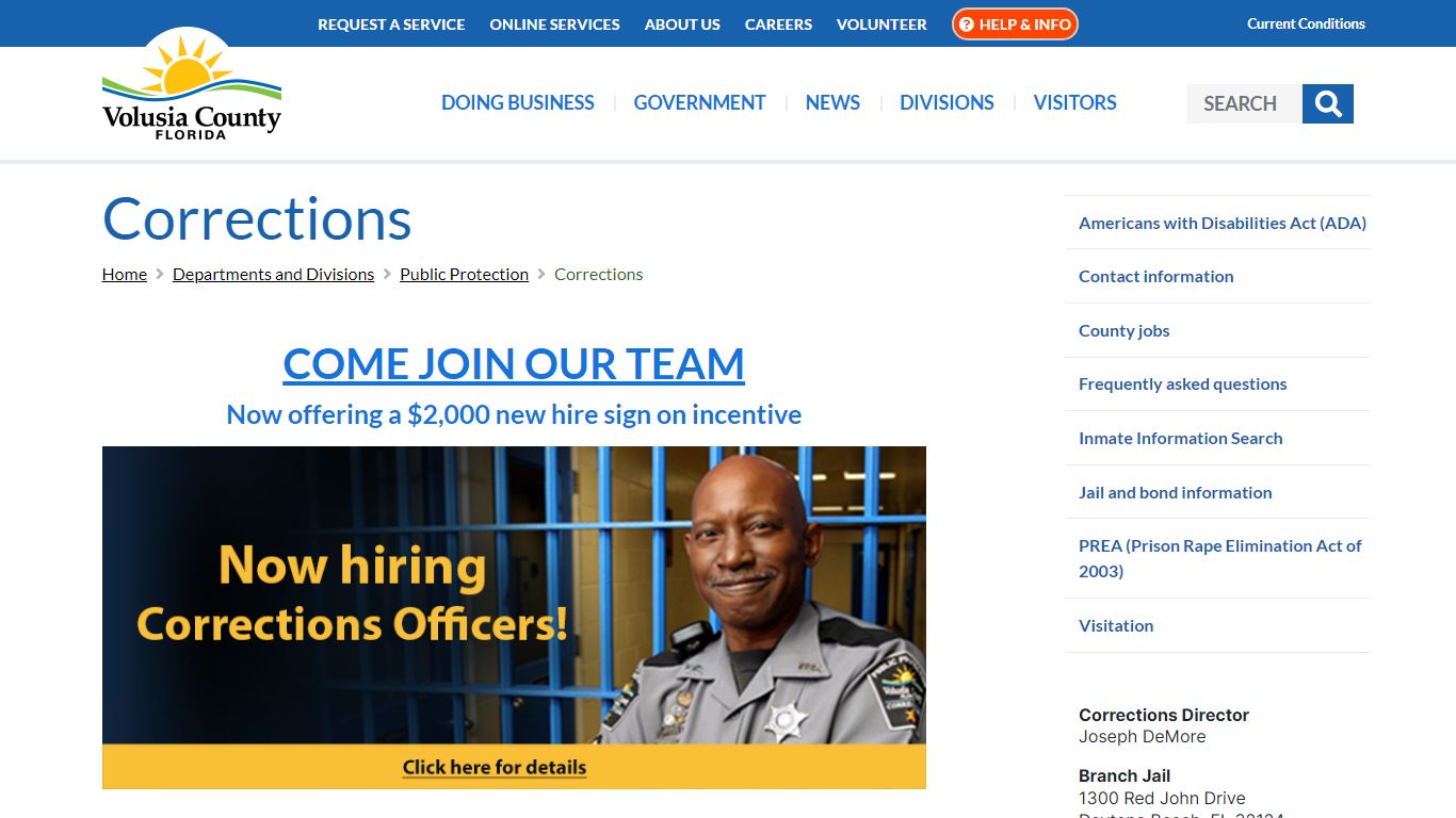 Corrections - Volusia County Government Online