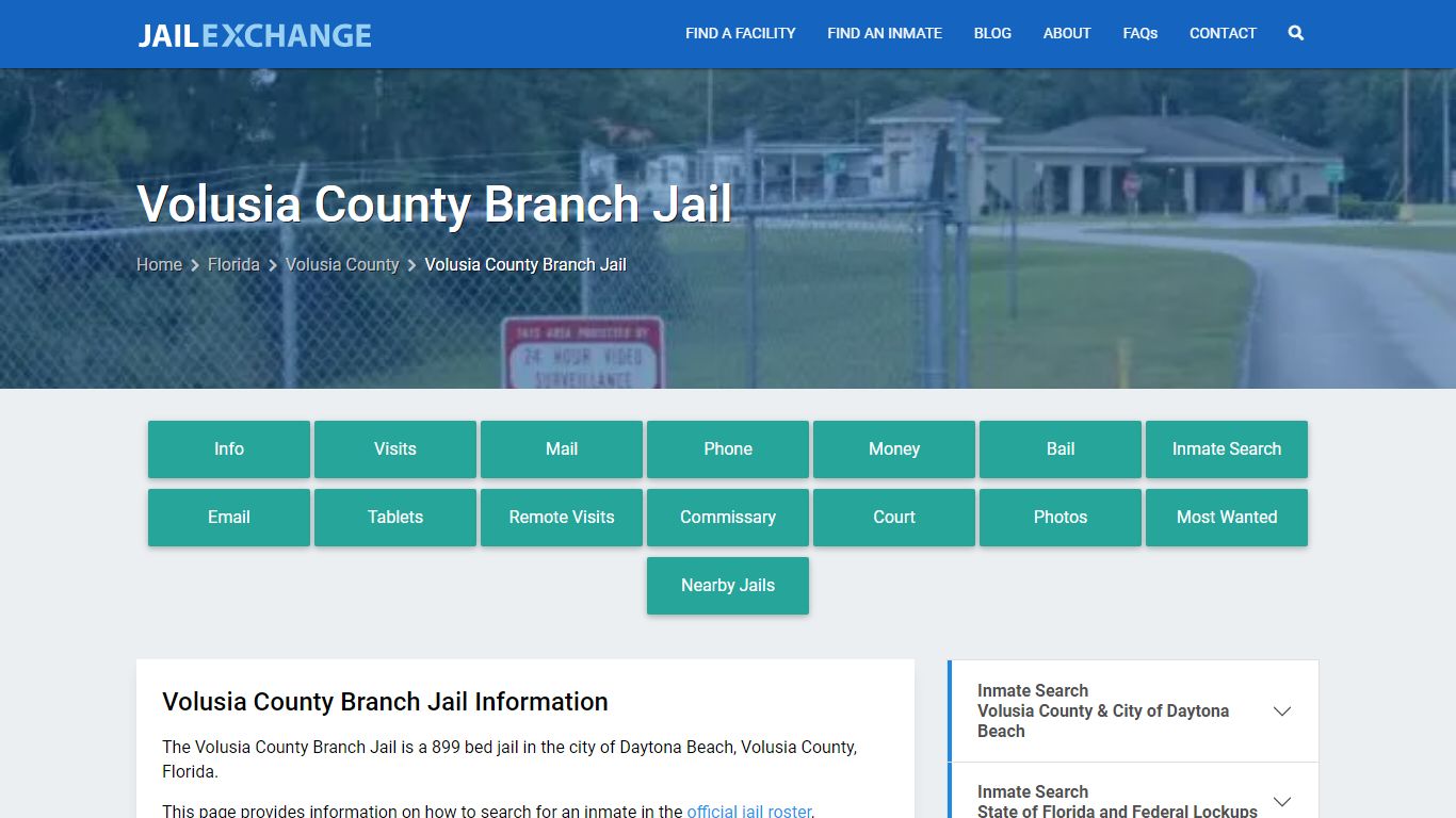 Volusia County Branch Jail, FL Inmate Search, Information