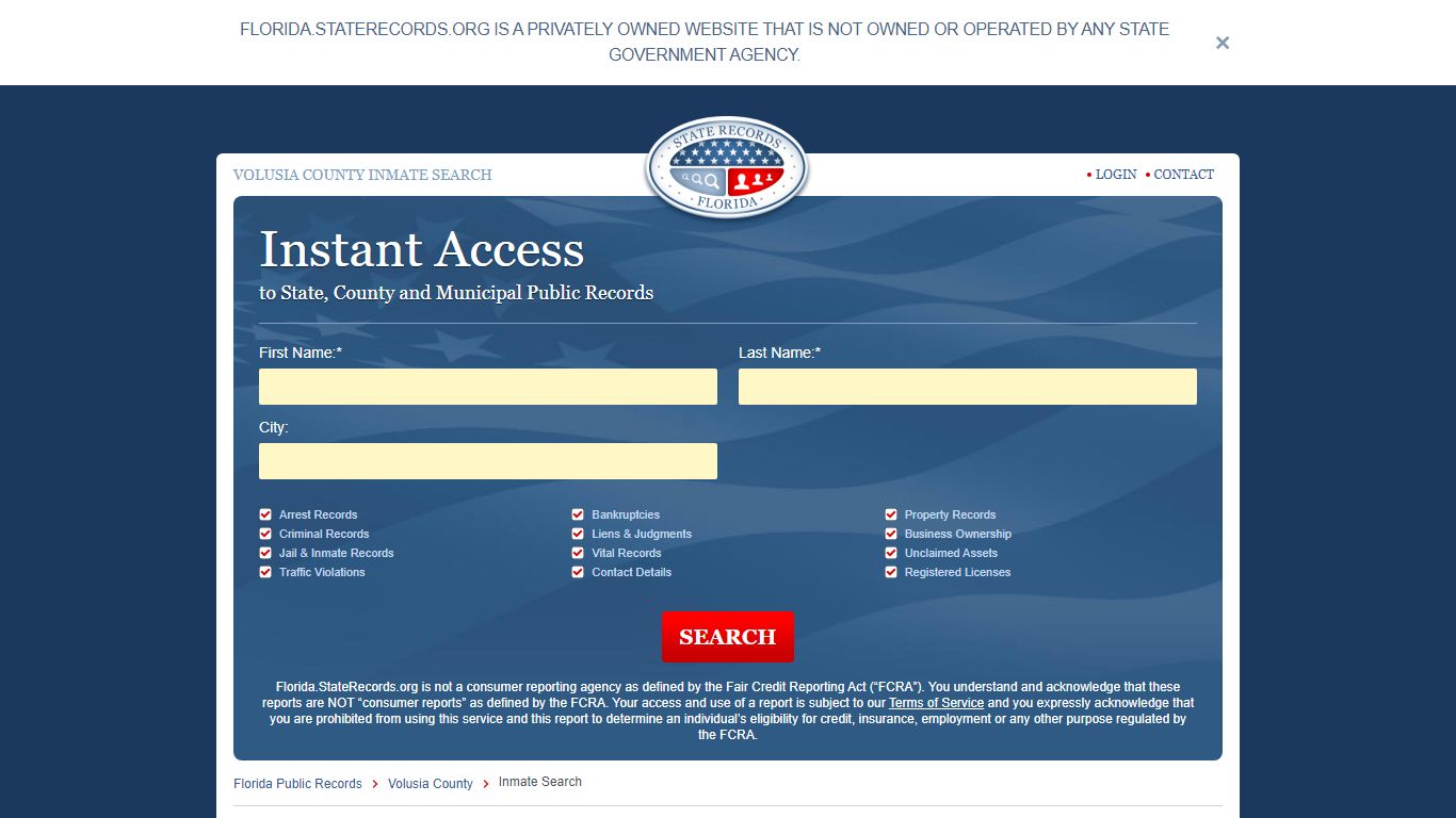 Volusia County, Florida Inmate Search | StateRecords.org